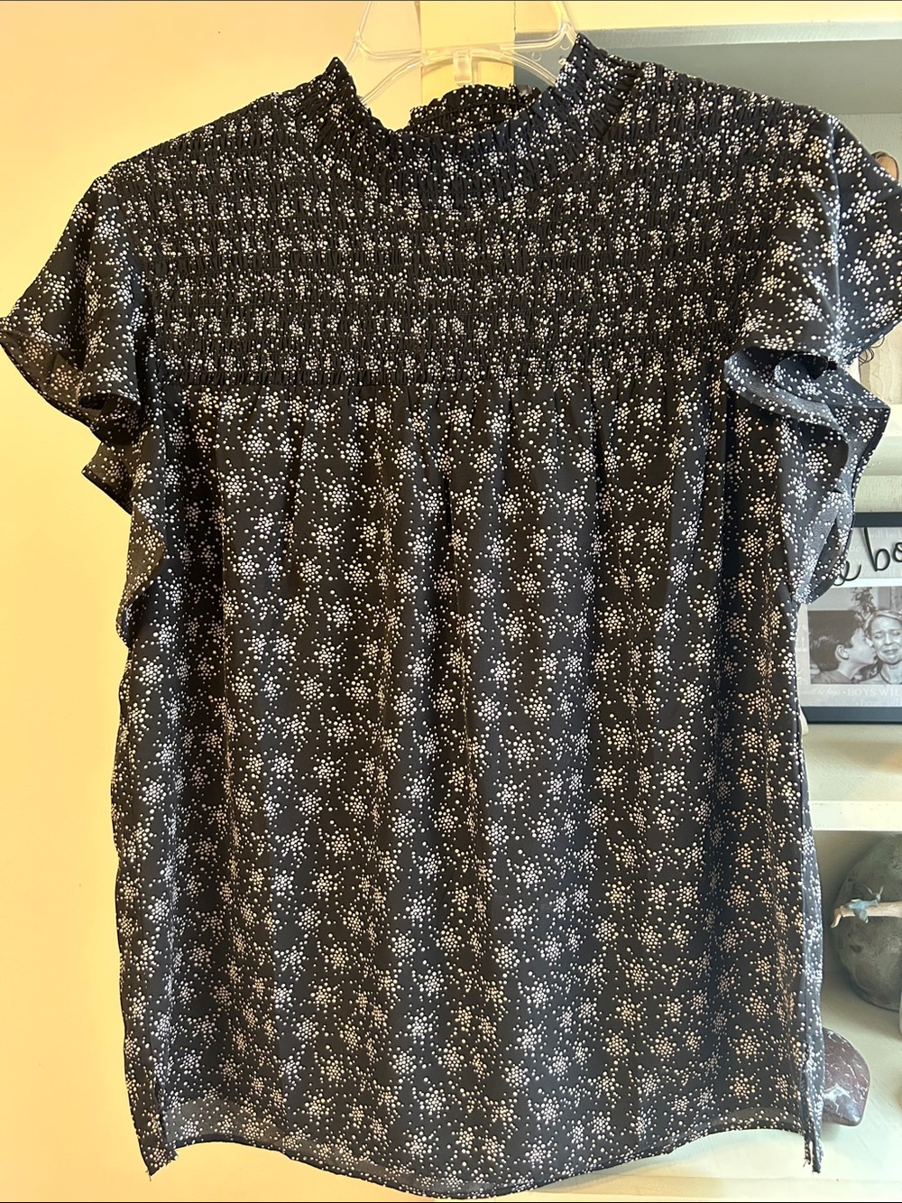 Wishlist Black Floral Smocked Blouse
